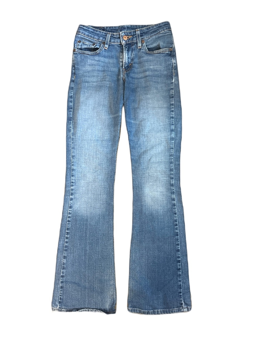 Levi's Faded Blue Flare Jeans - Mid Rise Wide Leg